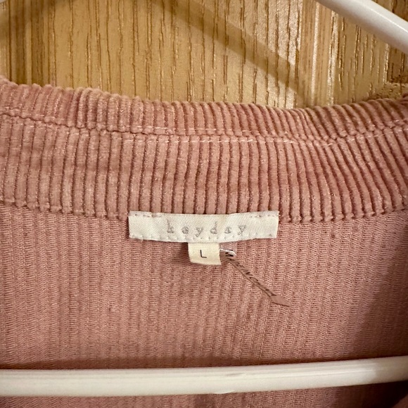 heyday Women's Corduroy Utility Jacket in Soft Pink | Size L - Picture 3 of 6